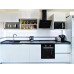 Триполис - двухъярусная, современная, глянцевая кухня белого цвета без ручек из МДФ в пластике